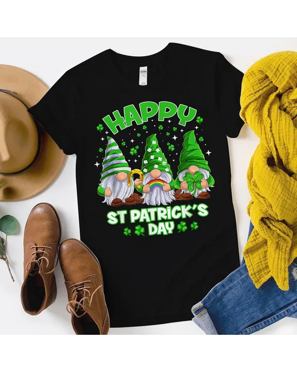 Happy St Patrick's Day Three Gnomes St Patricks Day Shirt