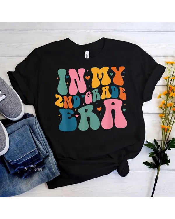In My 2nd Grade Era Back To School First Day Teacher Groovy Shirt