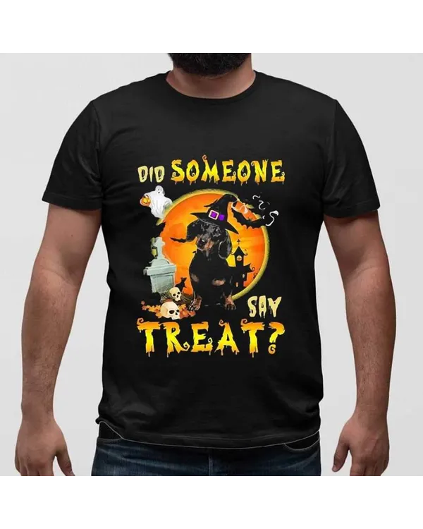 Halloween Dachshund Witch Did Someone Say Treat T-shirt