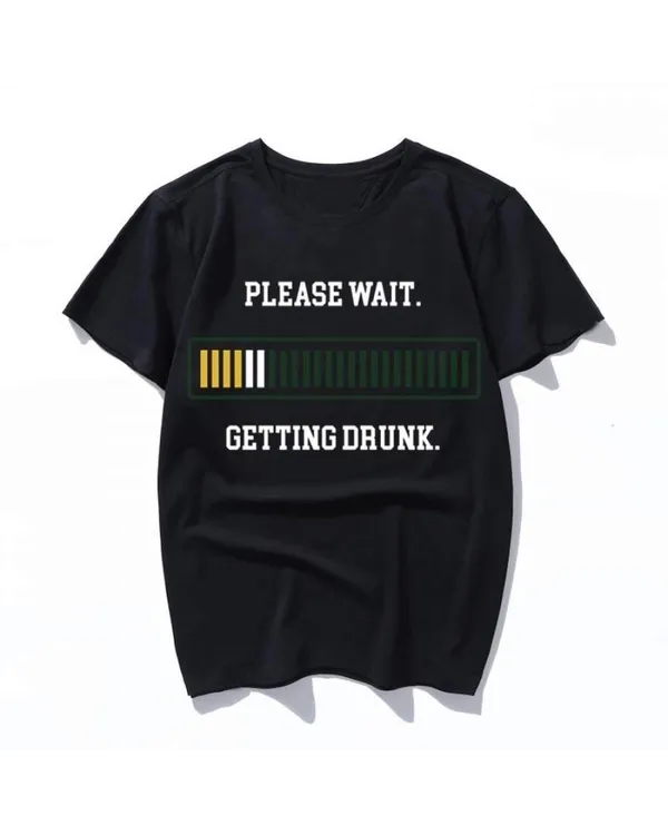 saint patricks day please wait getting drunk cotton summer loose women/men Tshirt cool t shirt o-neck funny t-shirt male tee shirts