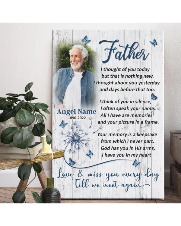 Personalized Memorial Gift Loss Father Canvas Heaven