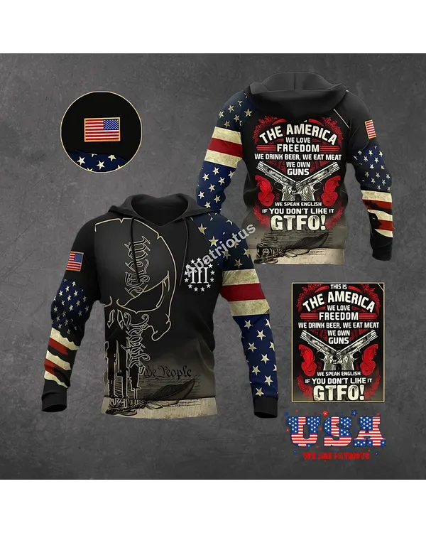 AMERICAN PATRIOTS 3D HOODIE - HD14