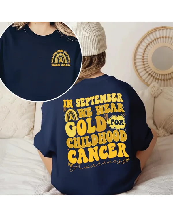 In September We Wear Gold Childhood Cancer Awareness, Cancer Awareness Shirt, Gold Ribbon Shirt, Pediatric Nurse Shirt, Cancer Support Gift