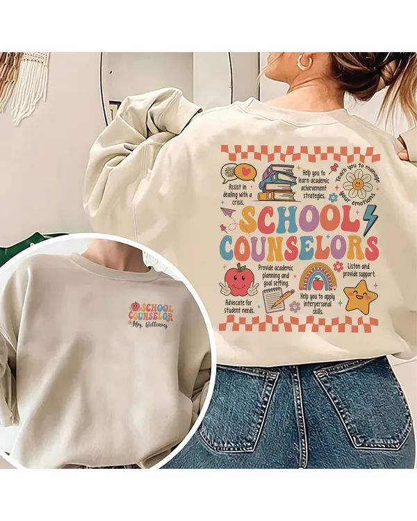 School Counselor Sweatshirt, School Counselor Gift, School Therapist Sweatshirt, Back To School Tee, Cute Teacher Gift, Teacher Appreciation