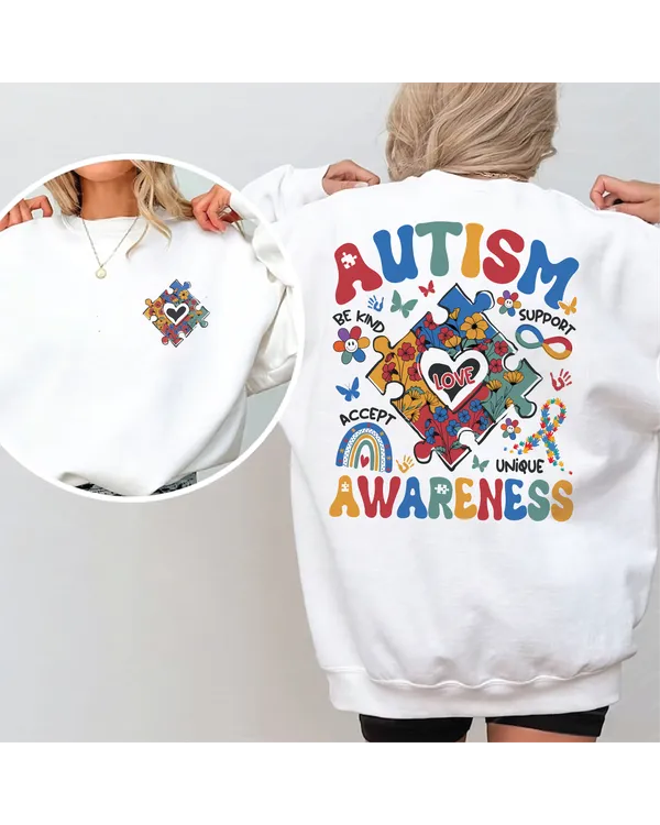 Autism Awareness Sweatshirt, Autism Mom Sweater, Autism Month Shirt, ADHD Shirt, SPED Teacher Gift, Accept Understand Love Shirt