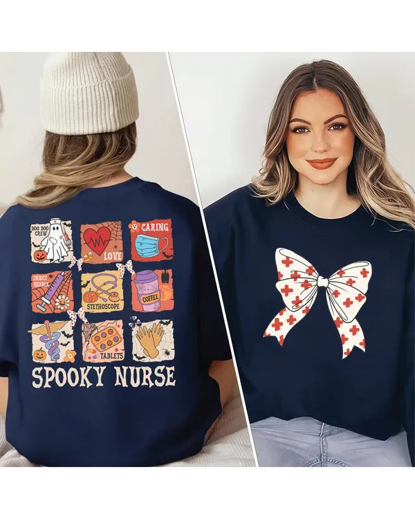 Spooky Nurse Sweatshirt, Halloween Nurses Sweatshirt, Halloween Nurse Shirt, Halloween Gift for Nurse, RN Nurse, LD Nurse, NICU, Cute Ghost