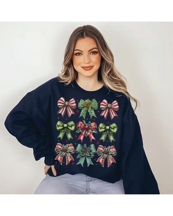 Coquette Christmas Crewneck Sweatshirt, Retro Christmas Sweatshirt, Coquette Christmas Shirt, Christmas Gift, Tis the Season Christmas Shirt
