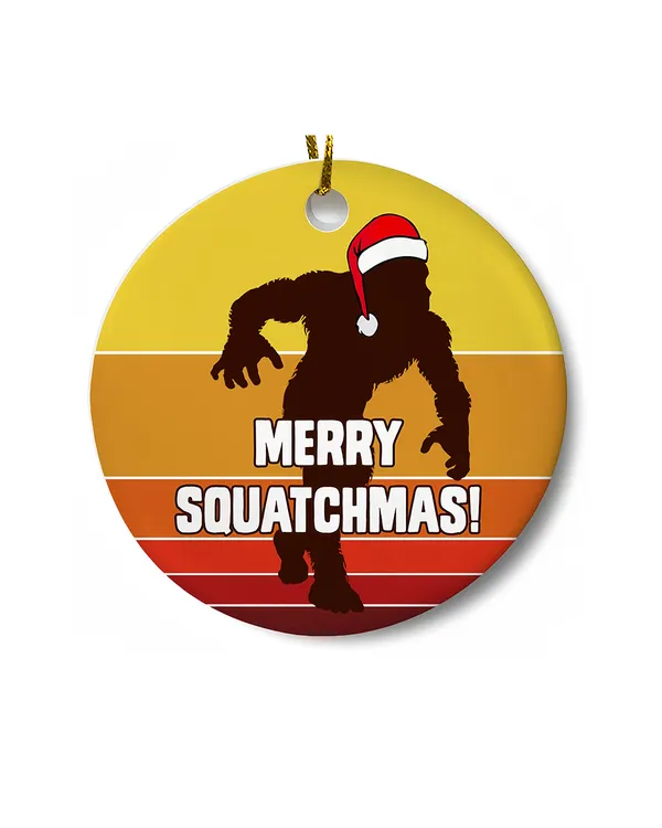 Merry Squatchmas Bigfoot Sasquatch Yeti Funny Christmas Holiday Ornament