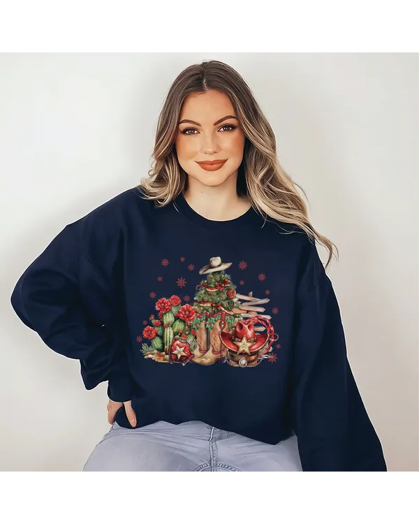Western Christmas Sweatshirt, Howdy Christmas Shirt, Cowgirl Christmas Shirt, Retro Christmas Gift, Gingerbread Shirt, Coquette Christmas