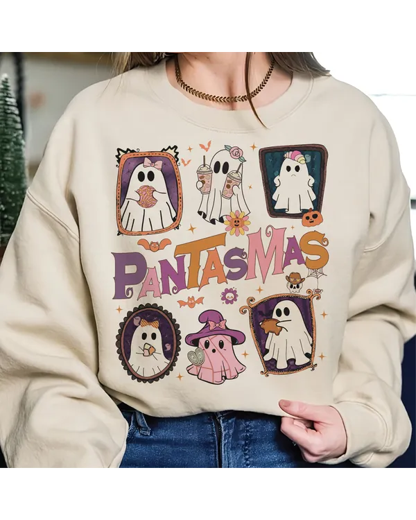 Halloween Cute Ghosts Shirt, Funny Ghost Shirt, Women’s Halloween Outfits, Spooky Vibes, Halloween Gift For Girl, Halloween Ghouls Shirt