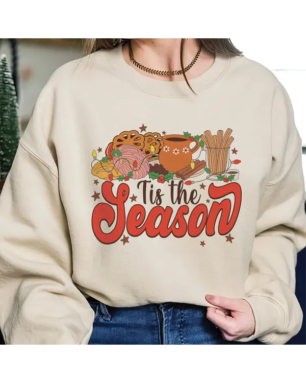 Tis the Season Christmas Shirt, Christmas Crewneck Sweatshirt, Retro Christmas Sweatshirt, Cute Santa Christmas, Christmas Gift