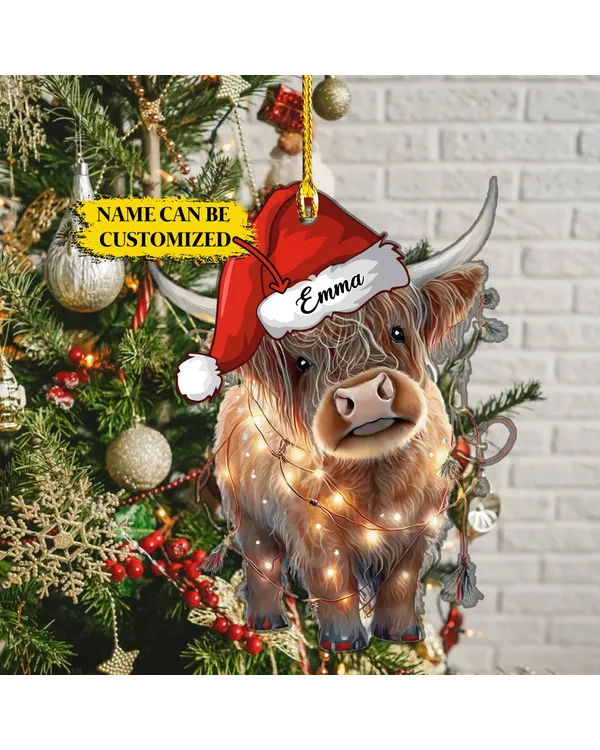 Highland Cow Arcylic Ornament Customized - Gift For Farm , Ornament Decor 6