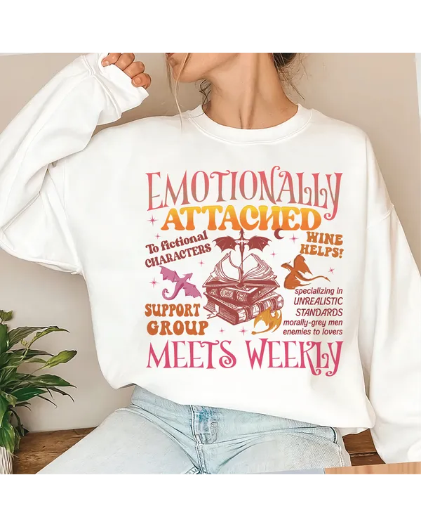 Emotionally Attached To Fictional Characters Shirt, Retro Bookish Shirt, Book Lover Shirt, Romance Reader, Morally Grey Enemies To Lovers