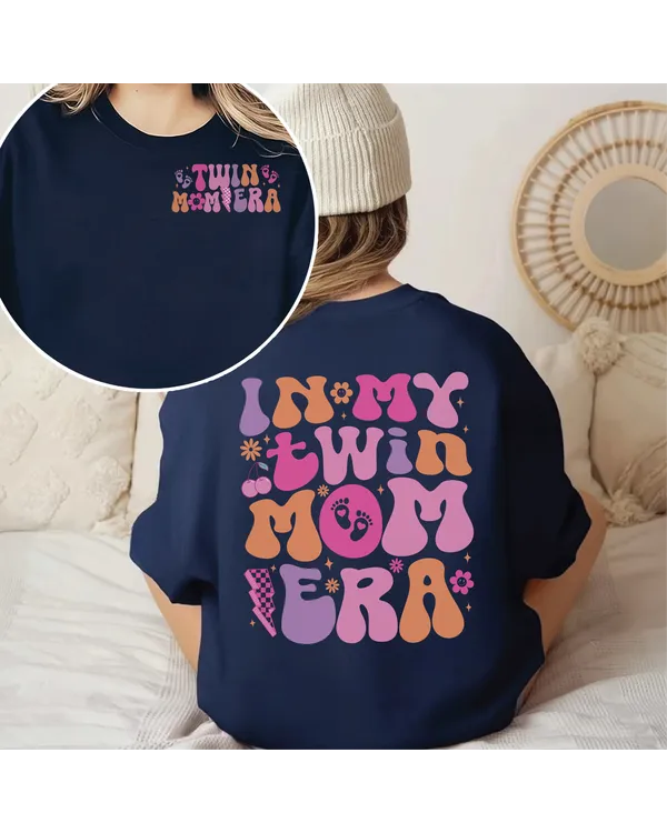In My Twin Mom Era Sweatshirt, In My Mom Era Sweatshirt, Pregnant Reveal Shirt, Twin Mama, Gender Reveal, Twin Moms Club, New Mom Gift