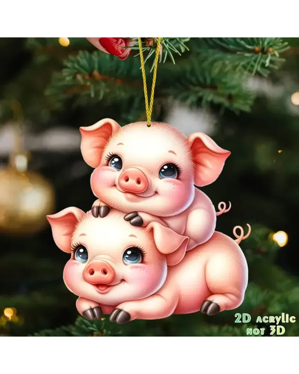 Versatile Acrylic Piggy Charm - Holiday Gift And Christmas Tree Ornament, Birthday Gift