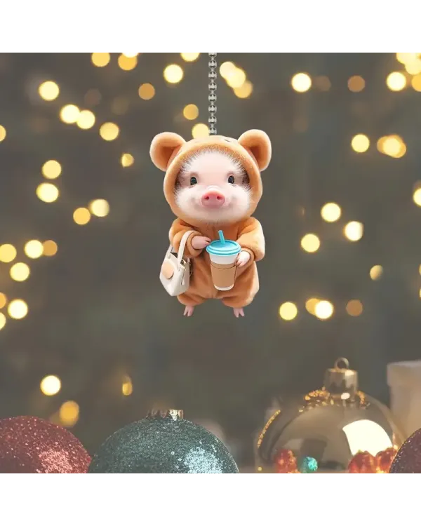 Cute Cartoon Pig Arcylic Ornament - Gift For Farm , Ornament Decor