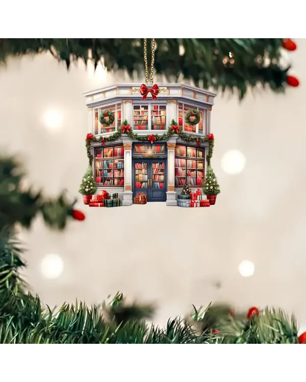 Classic Bookstore Ornament - Gift For Christmas , Ornament Decor