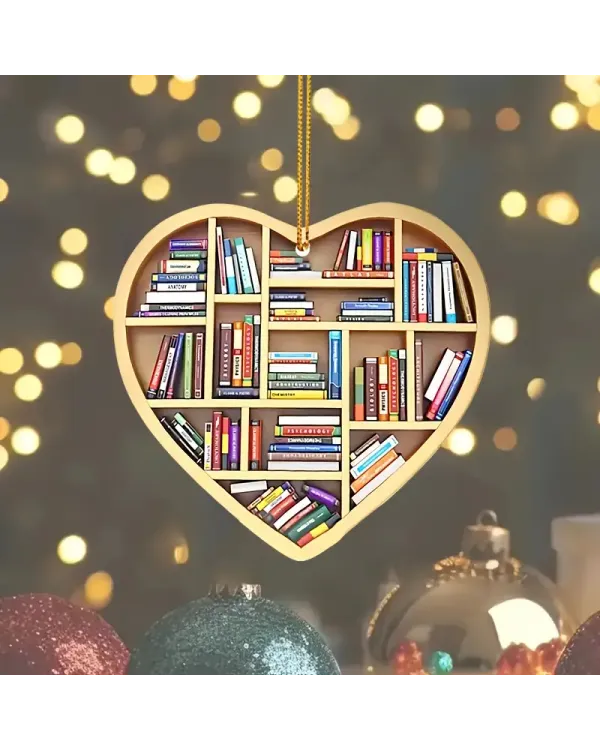 Heart-Shaped Library Ornament - Gift For Christmas , Ornament Decor