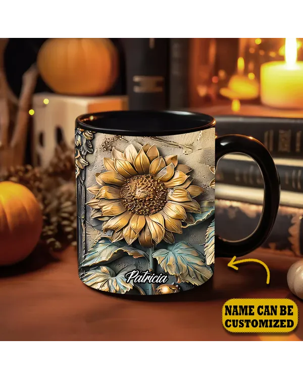 Beautiful Sunflower Vintage Personalized Accent Mug