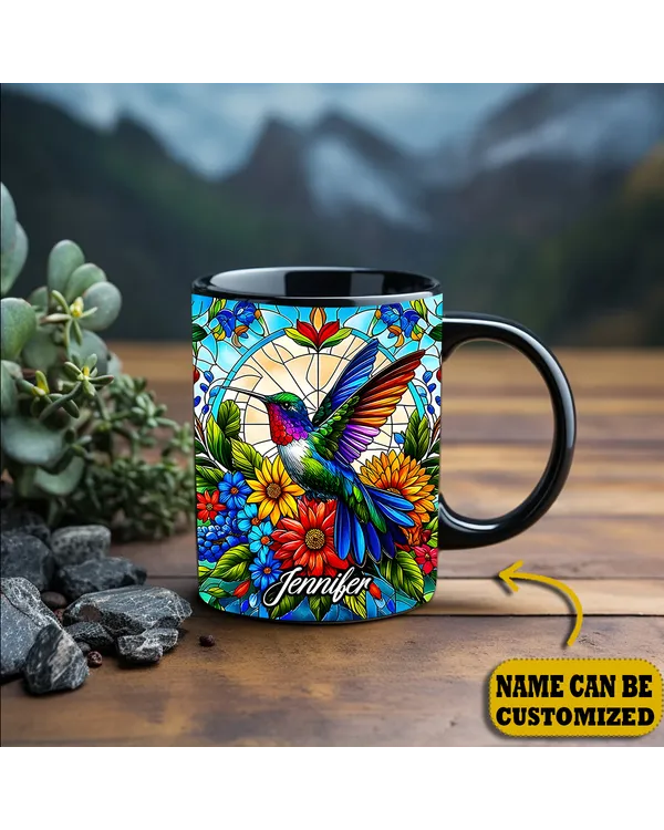 Beautiful Hummingbird Flower Personalized Accent Mug