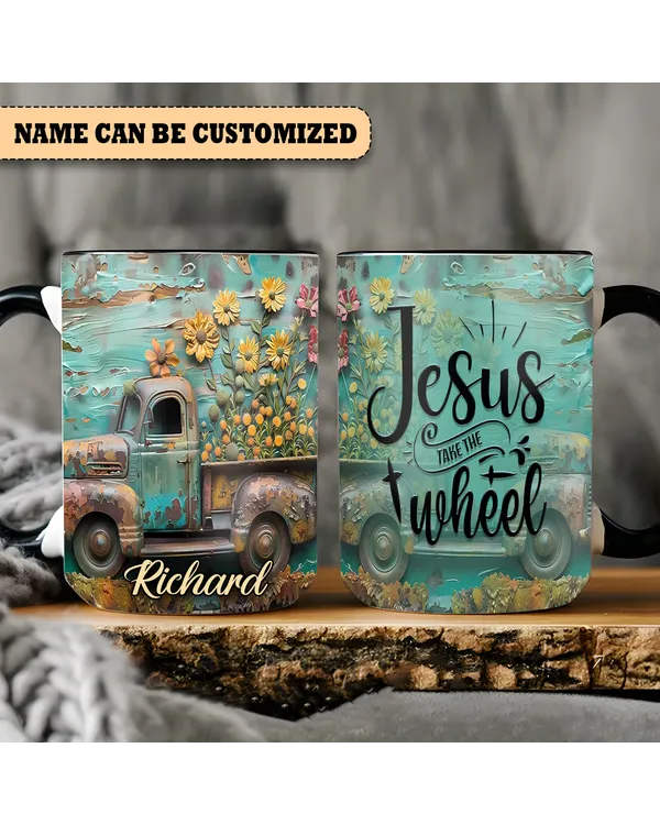 Truck Jesus Vintage Personalized Accent Mug