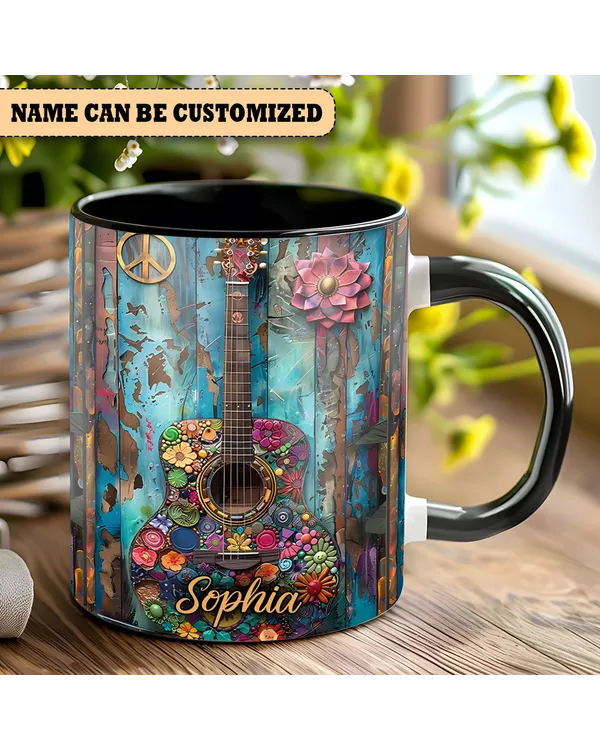 Guitar Personalized Accent Mug