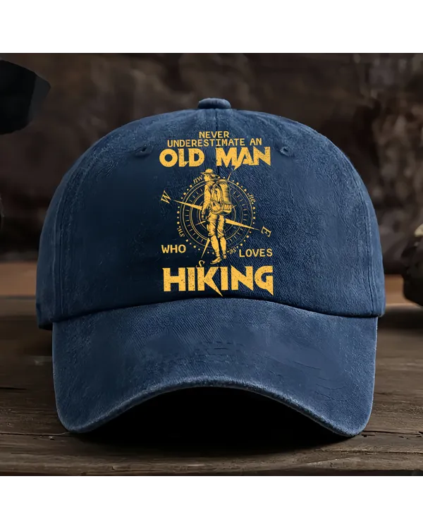 Never Underesttimate An Who Loves Hiking Baseball Cap - Hiking, Camping, Backpacking