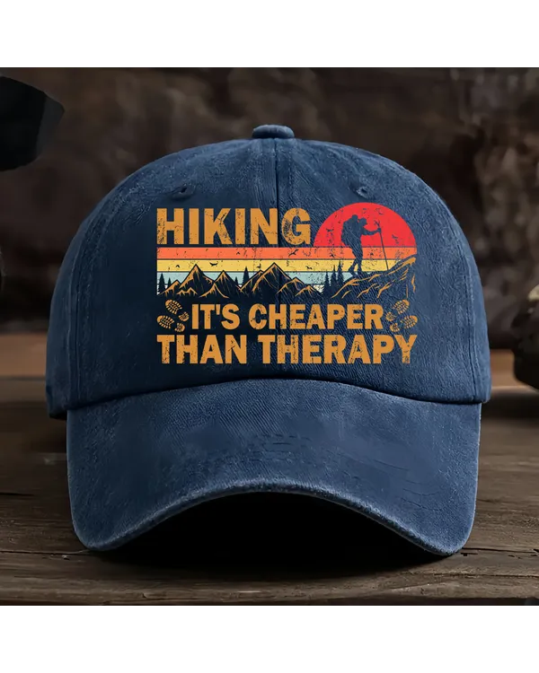 Hiking It's Cheaper Than Therapy Baseball Cap - Hiking, Camping, Backpacking