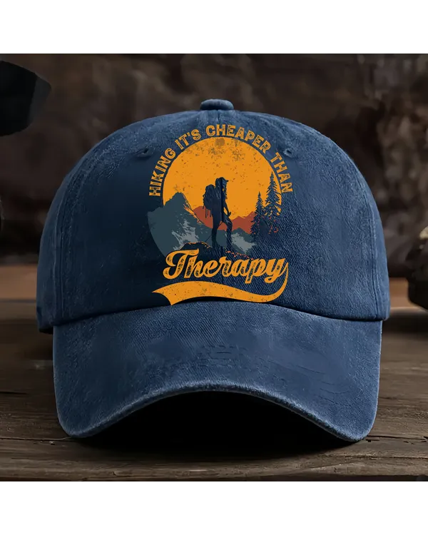 Hiking It's Cheaper Than Therapy Baseball Cap - Hiking, Camping, Backpacking