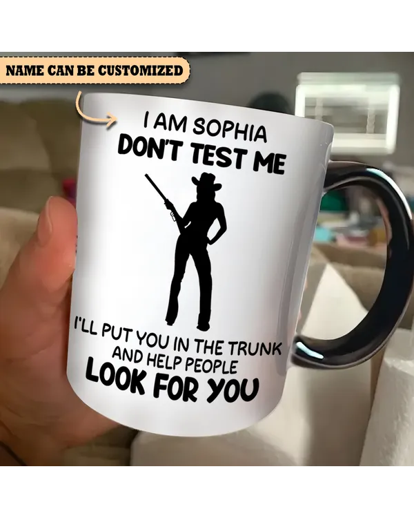 Personalized Country Girl Don't Test Me Accent Mug