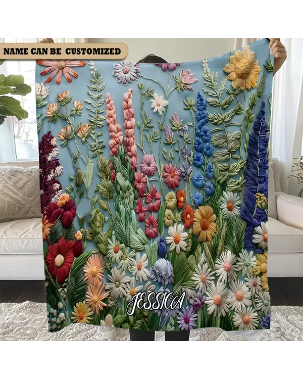 Personalized Beautiful Flowers Blanket