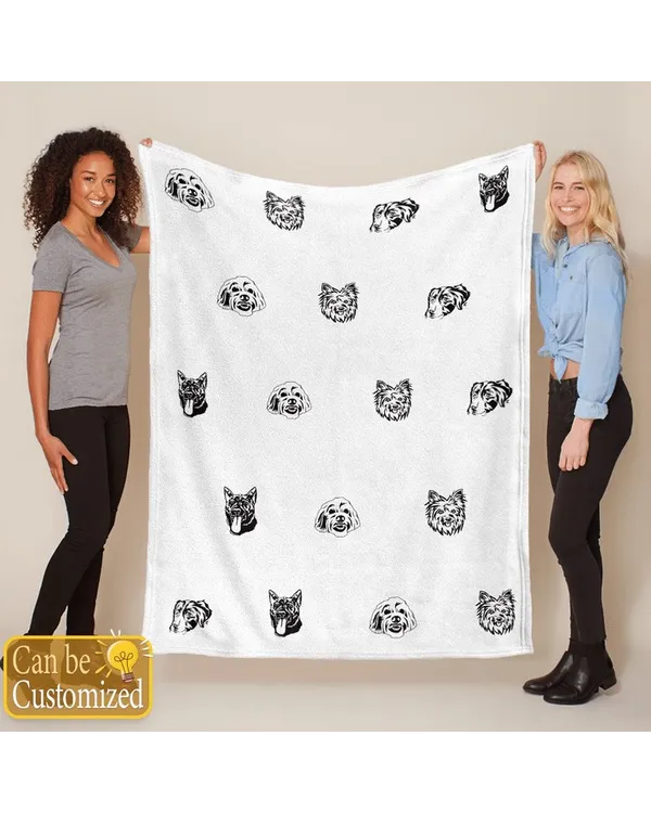 Custom Face Pet Portrait Blanket