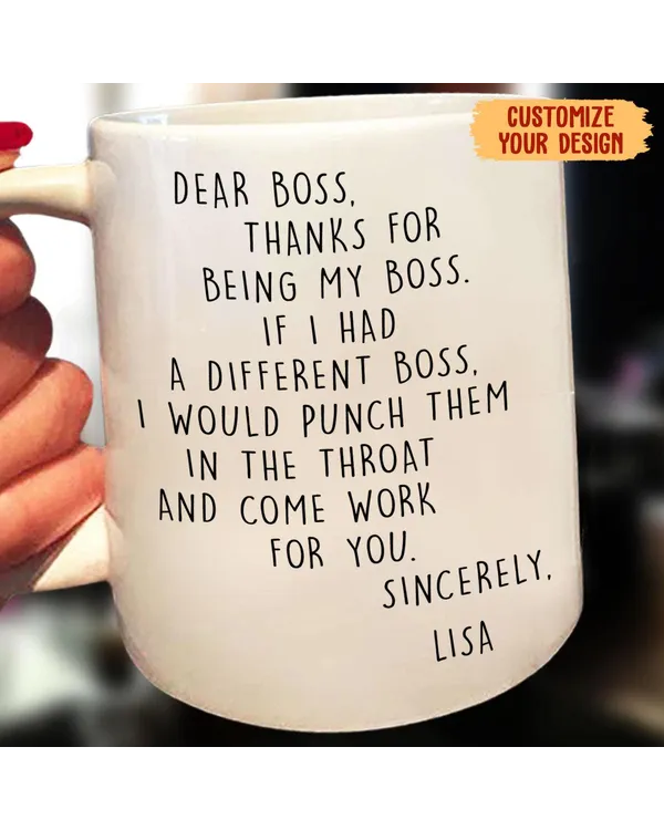 Personalized Dear Boss Mug