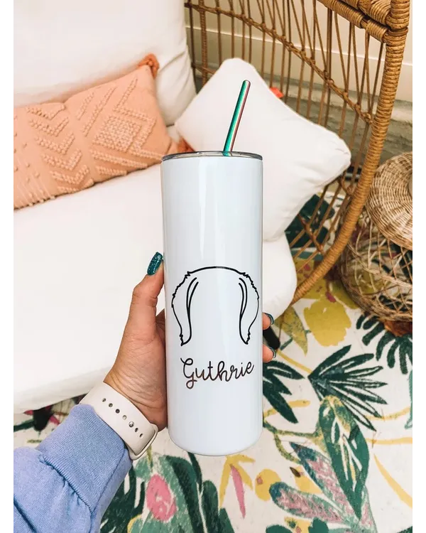 Custom Pet Ears Skinny Tumbler