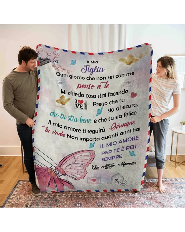 IT - Coperta A Mia Figlia Ogni giorno che non sei con me Con affetto Mamma