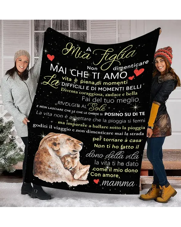 IT - Coperta A mia Figlia Non dimenticare MAI CHE TI AMO Con amore Mamma