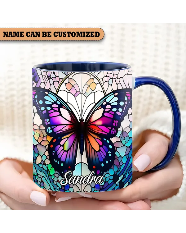 Beautiful Butterfly Personalized Accent Mug