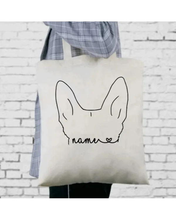 Custom Pet Ears Outline Tote