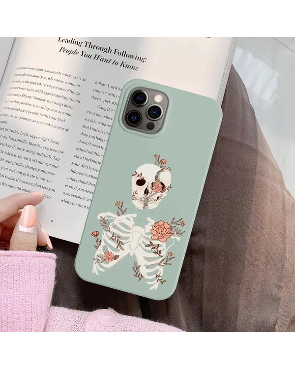 Skeleton With Flowers Phone case