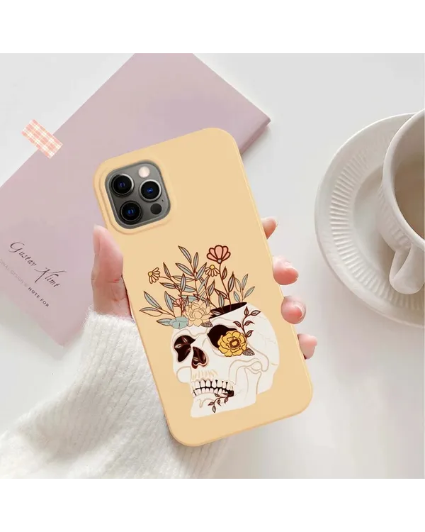 Skull With Flowers Phone case