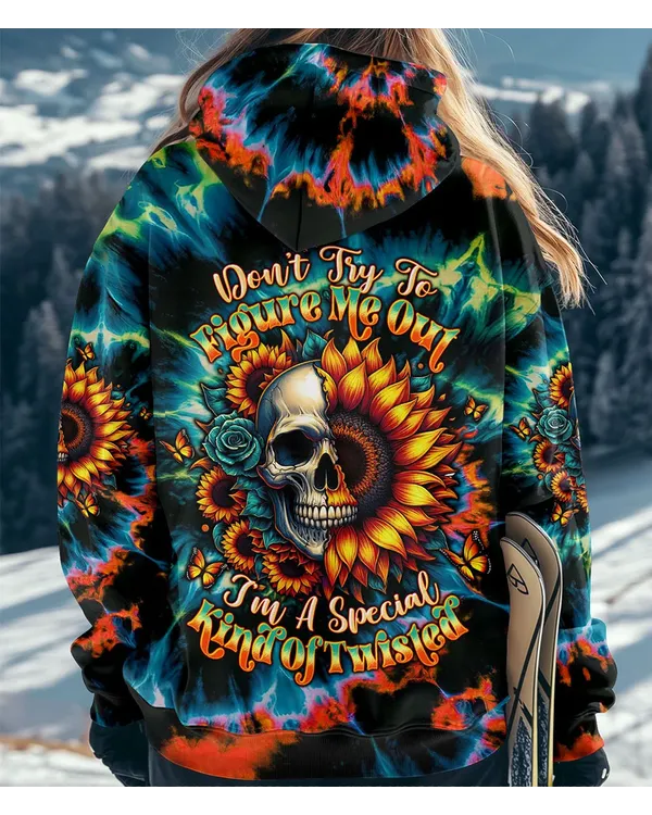 Skull Don't Try To Figure Me Out Hoodie