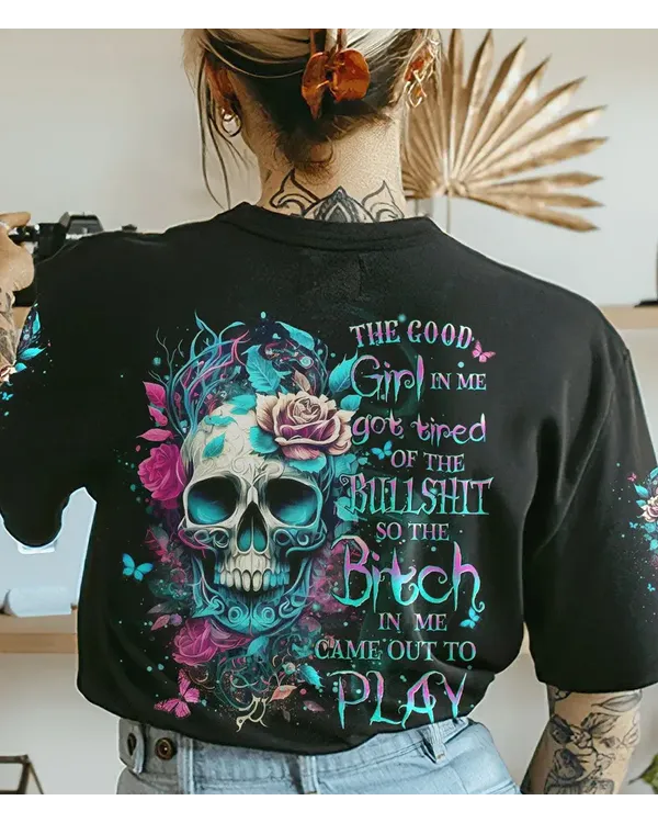 Skull The Good Girl In Me T-Shirt 1