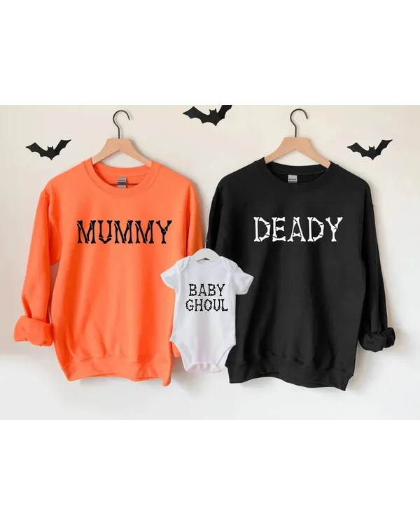 Halloween Family Shirts Mummy Deady Baby Ghoul
