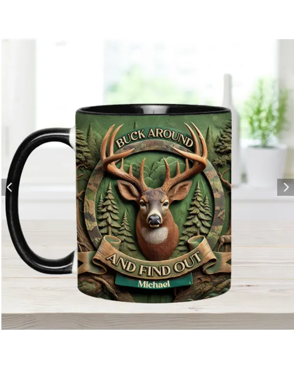 Personalized Hunting Buck Around Accent Mug