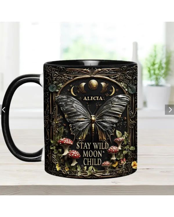 Personalized  Stay Wild Moon Child Accent Mug