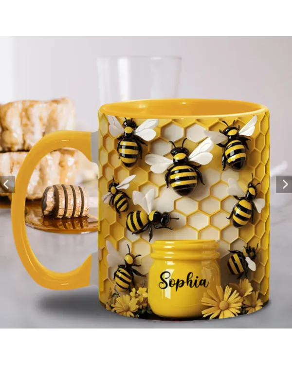 Personalized Stunning Bee Accent Mug