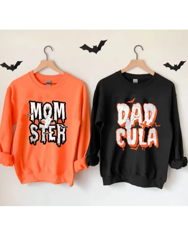 Momster and Dadcula Matching Halloween Sweatshirt