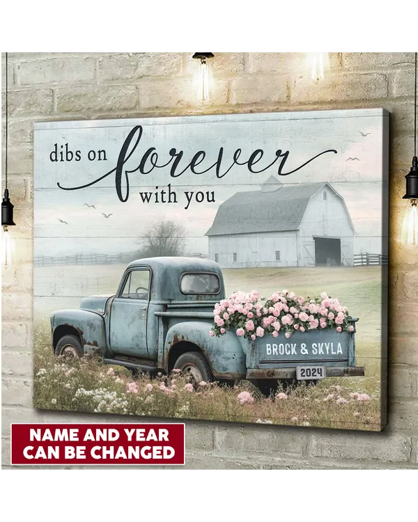 Dibs On Forever With You - Personalized Couple Canvas