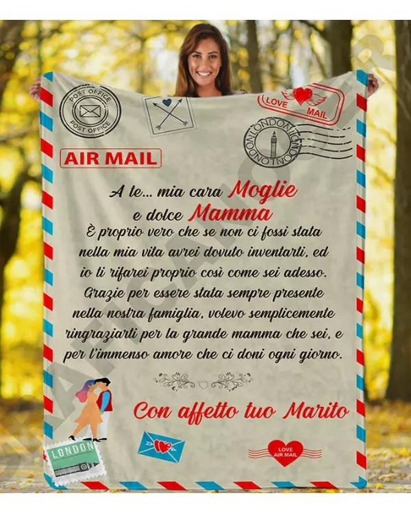 IT - Coperta A te mia cara Moglie e dolce Mamma Con affetto tuo Marito