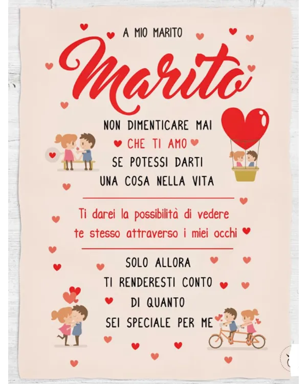 IT - Coperta A MIO MARITO NON DIMENTICARE MAI CHE TI AMO